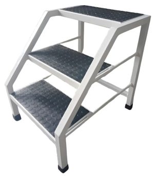 Escada 3 Degraus Epoxi Para Obeso - Reforçada