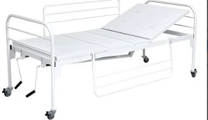 Cama Hospitalar 2 Manivelas + Colchão + Grade