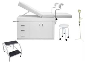 Kit Mesa Ginecológica + Banco + Escada + Foco De Led