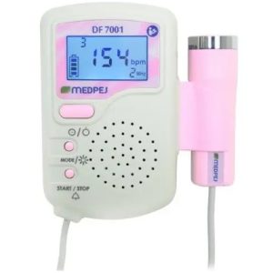 Medpej Doppler Fetal Portátil DF7001 D 2 MHz Rosa Com Acessórios