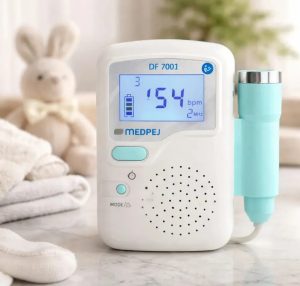 Doppler Fetal Portátil Profissional Medpej DF7001 D Ouvir Coração Bebê