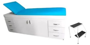 Mesa/ Maca Clínica Com Gabinete Em Mdf + Escada 2 Degraus