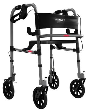 Andador De Aluminio 4 Rodas E Assento Bc1550 - Mercur
